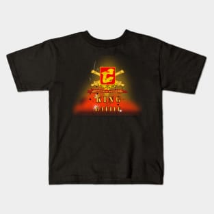 40th Field Artillery w Br - Ribbon - King of Batle w Expl Kids T-Shirt